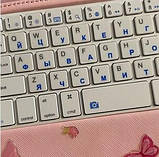 Наклейки на клавіатуру прозорі із синіми літерами Російські, фото 7