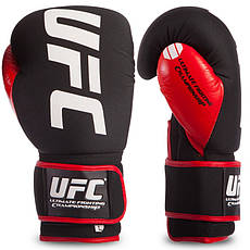 Боксерські рукавички UFC KOMBAT ULTIMATE PU на липучці чорно-червоні, 12 унцій (L), фото 2