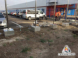 Флагшток стаціонарний зовнішній металевий для горизонтального прапора