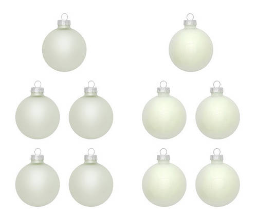Ялинкові кульки 10 шт, 6 см, "House of Seasons" скло, колір білий, фото 2