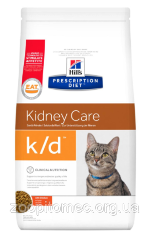 Корм Hills (Хілс) Prescription Diet Feline k/d для котів при захворюваннях нирок, 1,5 кг