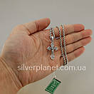 Комплект! срібний ланцюжок і красивий хрестик з жорстким вушком. Чорніння хрест на ланцюжку срібло, фото 3