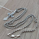 Комплект! срібний ланцюжок і красивий хрестик з жорстким вушком. Чорніння хрест на ланцюжку срібло, фото 10