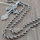 Комплект! срібний ланцюжок і красивий хрестик з жорстким вушком. Чорніння хрест на ланцюжку срібло, фото 6