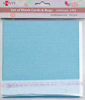 Набор голубых перламутровых заготовок для открыток, 15см*15см, 250г/м2, 5шт. 952254