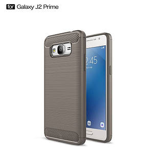 Чохол силіконовий carbon для Samsung Galaxy J2 Prime Silver