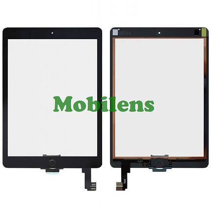 Apple iPad Air 2, iPad 6, A1547, A1566, A1567 Тачскрин (сенсор) чорний з кнопкою HOME HighQuality, фото 1