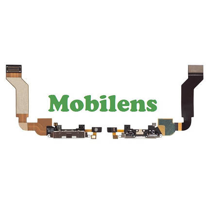 Apple iPhone 4S, A1387 Шлейф із роз'ємом заряджання білий, фото 1