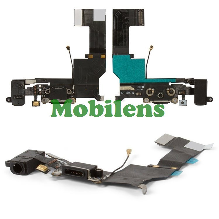 Apple iPhone 5S, A1453, A1457, A1530, A1533 Шлейф із роз'ємом заряджання чорний