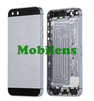 Apple iPhone 5S, A1453, A1457, A1530, A1533 Задня кришка (корпус) темно-сіра (space-grey), фото 1