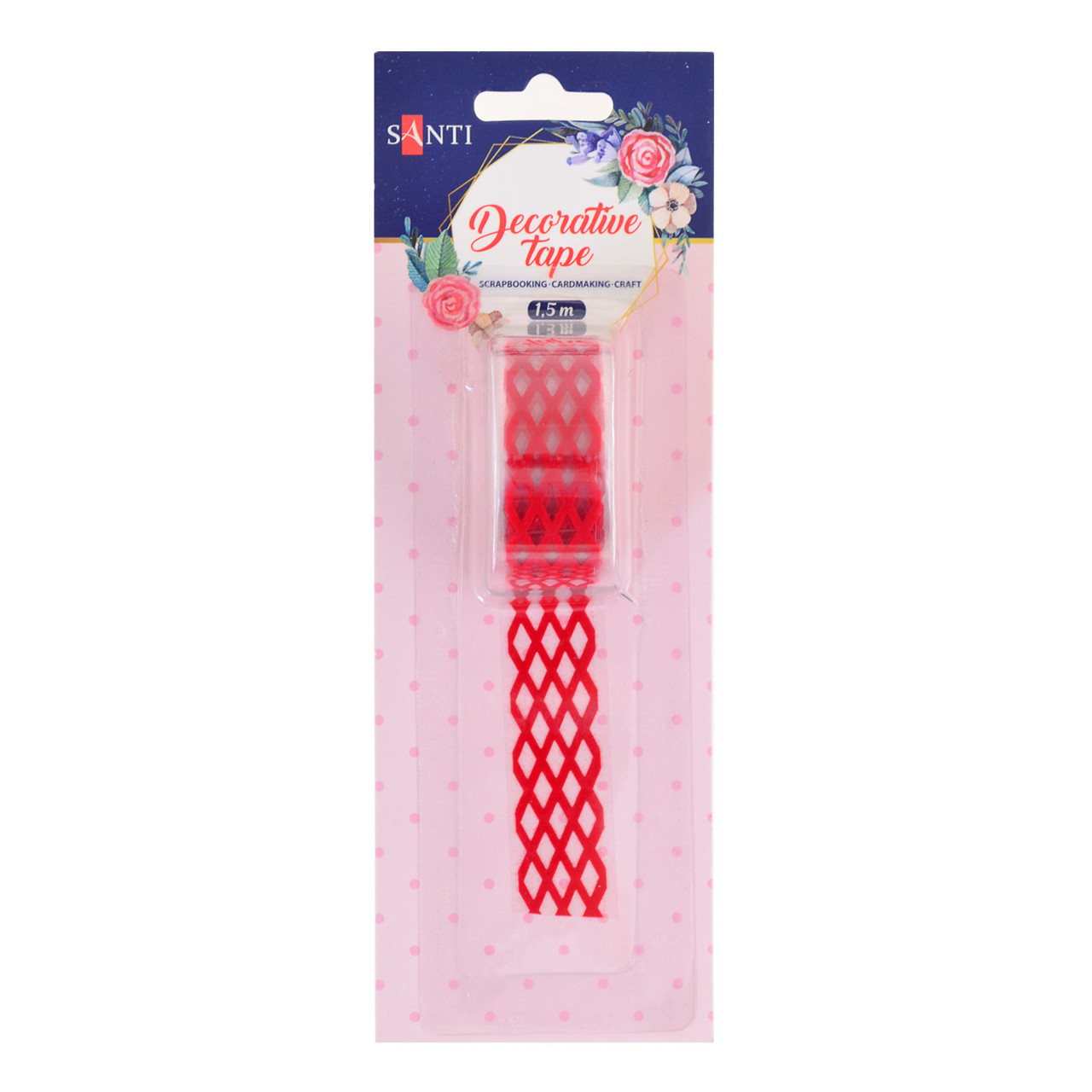 Фігурна стрічка самоклеюча "Вуаль", оксамитна, червона, 1.5 м, фото 1