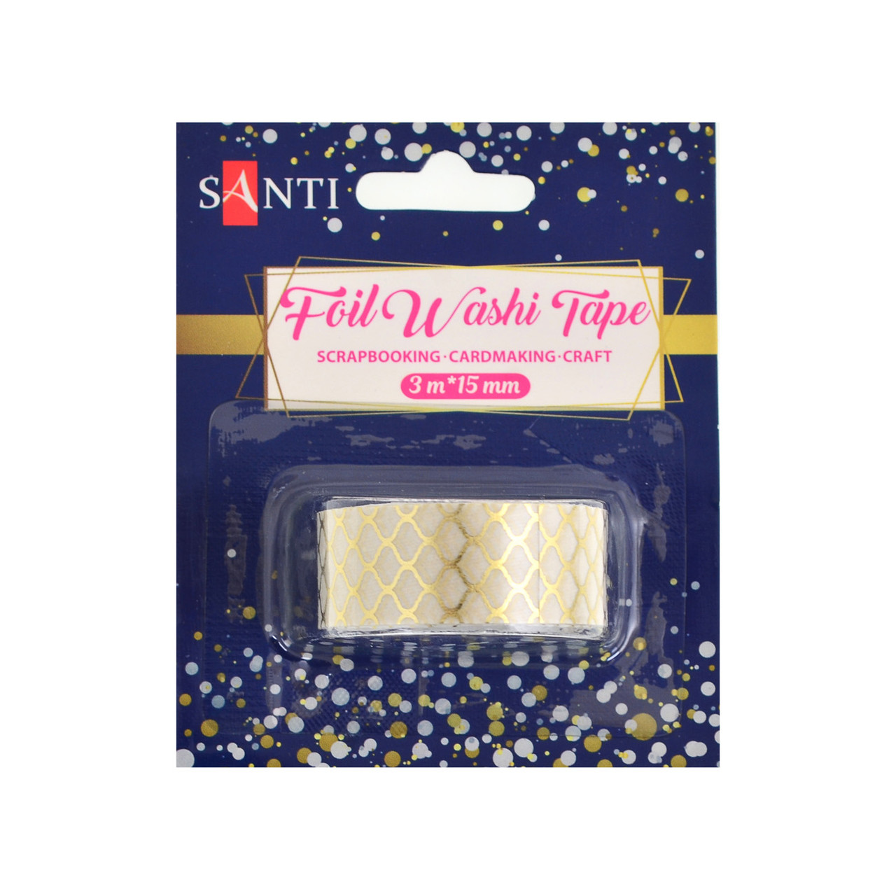 Стрічка паперова фольгована самоклеюча "Візерунок", золото, 3м