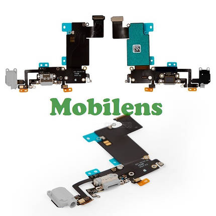 Apple iPhone 6S Plus, A1634, A1687 Шлейф із роз'ємом заряджання та конектора навушників сірий, фото 1