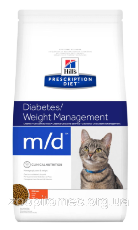 Корм Hills (Хілс) Prescription Diet Feline m/d для кішок при цукровому діабеті та ожирінні, 1,5 кг