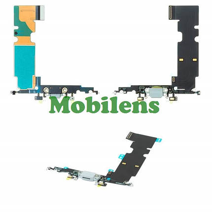 Apple iPhone 8 Plus Шлейф із роз'ємом заряджання та мікрофоном білий, фото 1