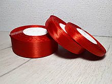 Стрічка атласна 2.5 см червона "червона", різні кольори(1моток-23метра)