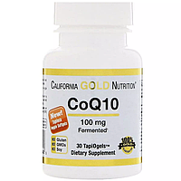 Коензим Q10 (убіхінон), CoQ10, California Gold Nutrition, 100 мг, 30 Таблеток Вегетаріанських