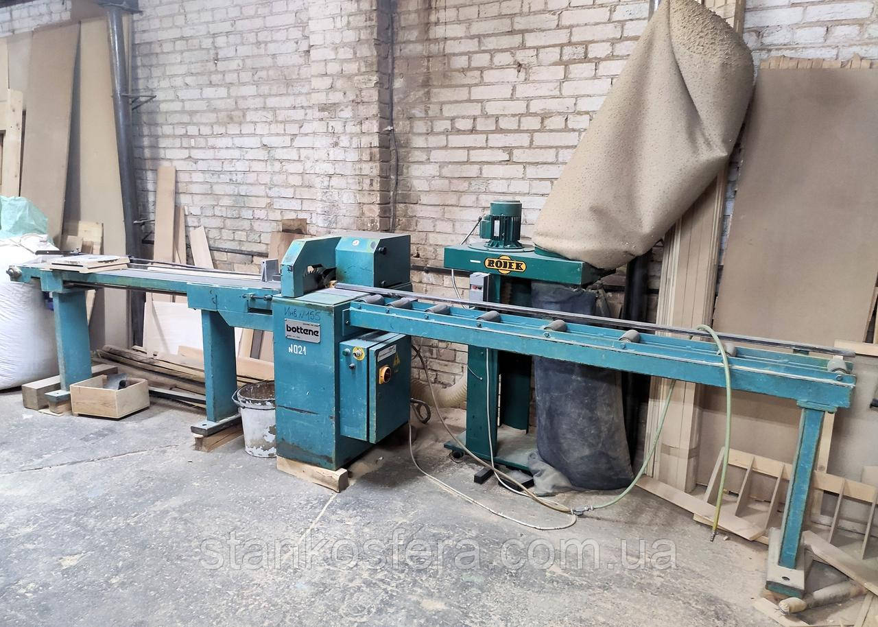 Торцовка Bottene R350 бу по дереву с ленточным транспортером для брусков и реек, фото 1