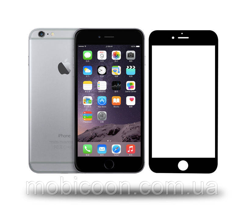 Захисне скло 3D для iPhone 6 Black, фото 1