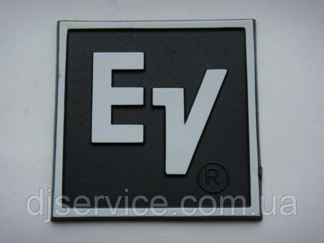 Значок, наклейка, логотип 63x63mm (plastic) на сітку колонки EV (Electro voice), фото 1