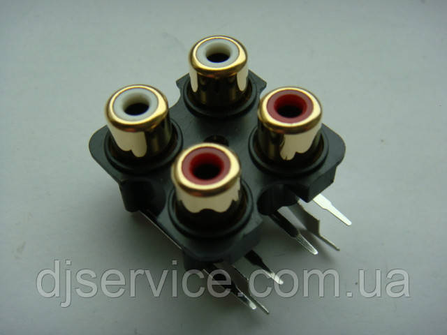 Роз'єм RCA (тюльпани) 4p для пультів, синтезаторів