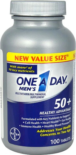 BAYER One-A-Day Men's 50+ Healthy Advantage Multivitamin Вітаміни для чоловіків 50+ , 100 таблеток