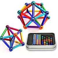 Магнитный конструктор Неокуб с палочками NeoCube Разноцветный Магнитные шарики Развивающие игры для детей