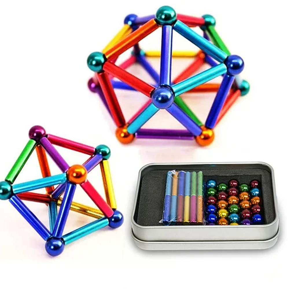 Магнітний конструктор Неокуб з паличками NeoCube Різнобарвний Магнітні кульки Розвиваючі ігри для дітей
