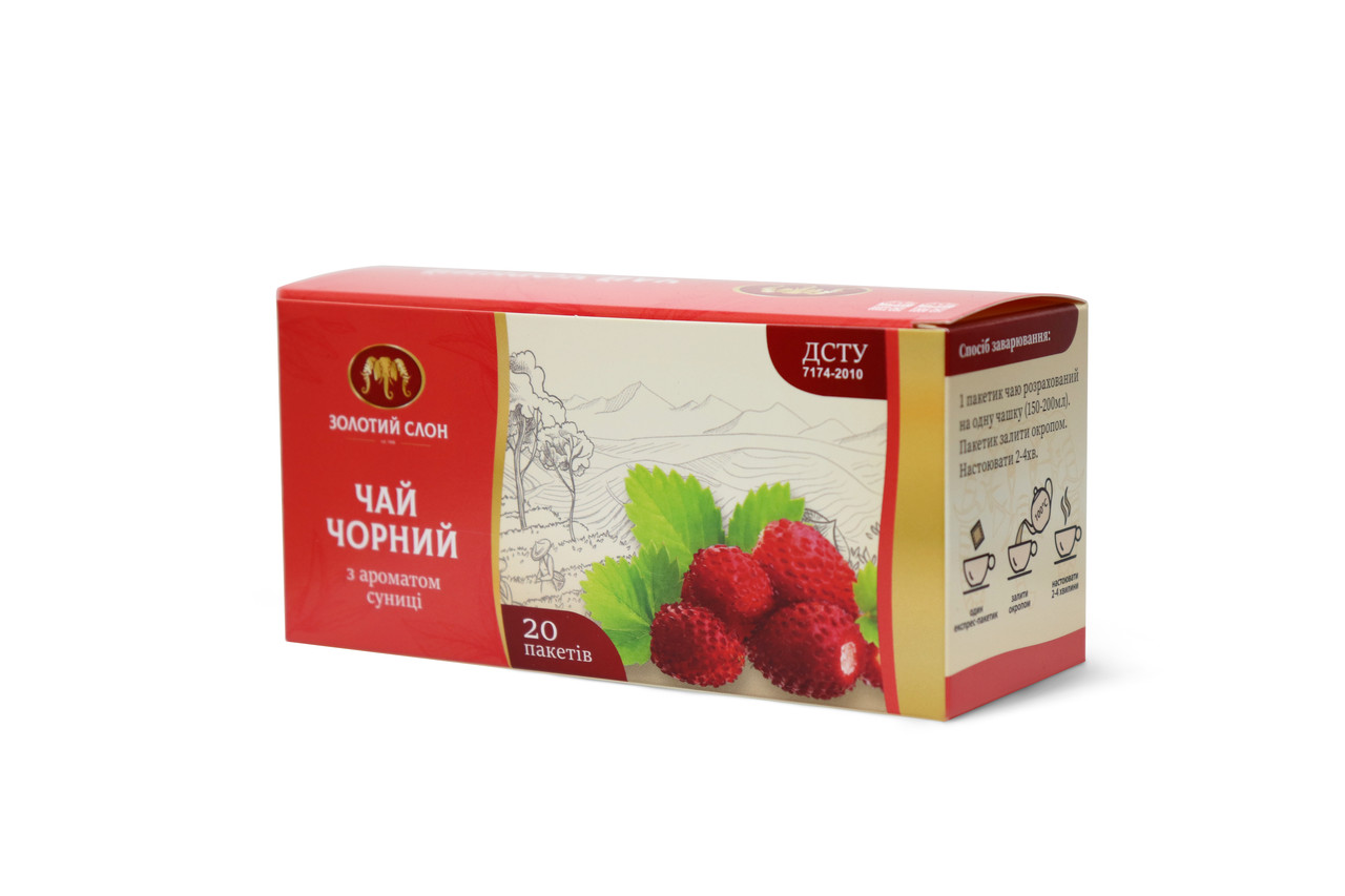Чай Золотий Слон Суниця ф/п 20*1,3г б/я
