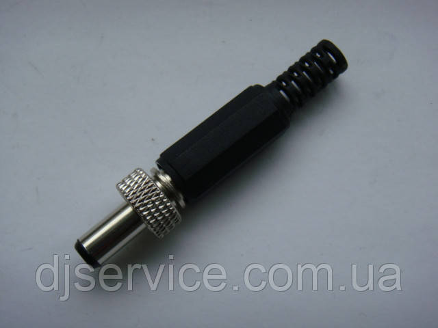 Штекер DC 2p 5.5x2.5mm з різьбою
