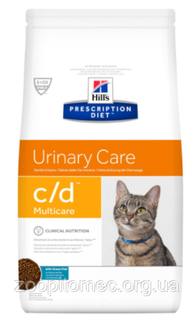 Корм Hills (Хілс) Prescription Diet Feline c/d для кішок лікування сечовивідних шляхів (океанічна риба), 1,5 кг