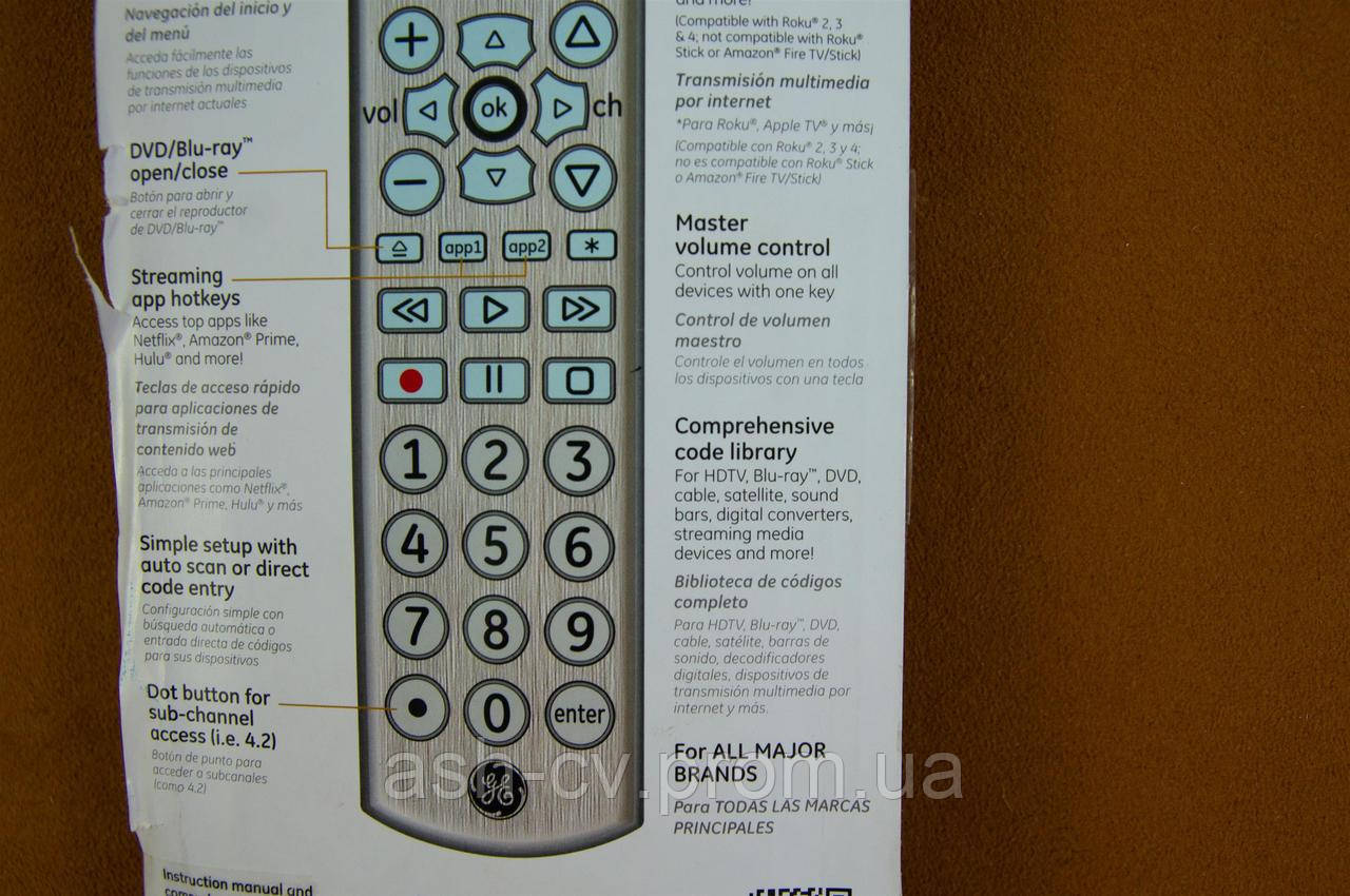 Универсальный пульт General Electric 6177 Universal Remote Control for 6-Devices из США - фото 5 - id-p1289700970