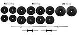 Набір штанга 80 кг + гантелі 2 по 26 кг розбірна диски із пластиковим покриттям комплект композитний W_0205, фото 2