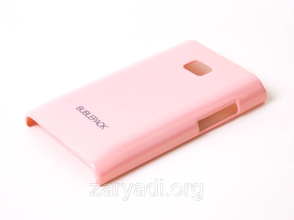 Чохол-накладка для LG L3, E400, пластиковий, Buble Pack, Рожевий /case/кейс /лш