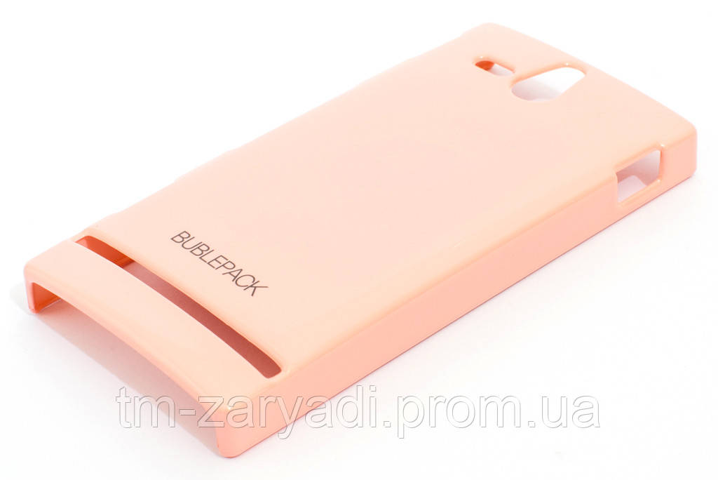 Чохол-накладка для Sony Xperia U, ST25i, пластиковий, Buble Pack, Рожевий /case/кейс /соні