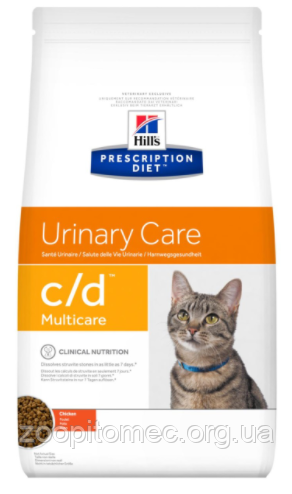 Корм Hills (Хілс) Prescription Diet Feline c/d для кішок лікування сечовивідних шляхів (курка), 1,5 кг