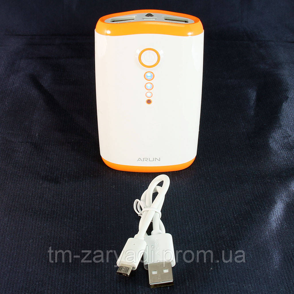 Резервний акумулятор ARUN Y203, 2хUSB (1A/2, 1A), 8400 mAh, Жовтогарячий/АКБ/Баварія/Баварка