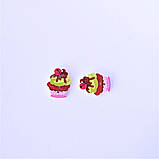 Ґудзик декоративний "Пірожне" дерев'яна 2,5*2 см 5 шт. набір, фото 4