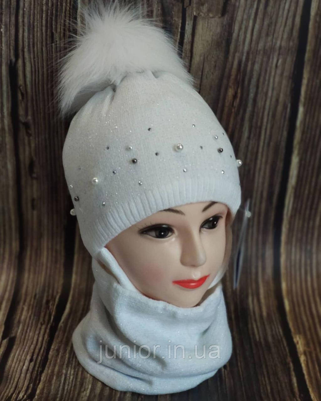 Зимовий комплект (шапка та хомут) для дівчинки Agbo (Польща)., фото 1