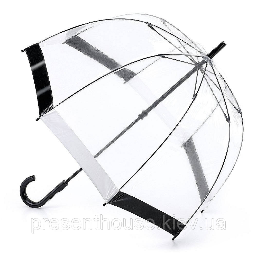 Парасолька-тростина жіноча Fulton Birdcage-1 L041 Black White (Чорно-білий)