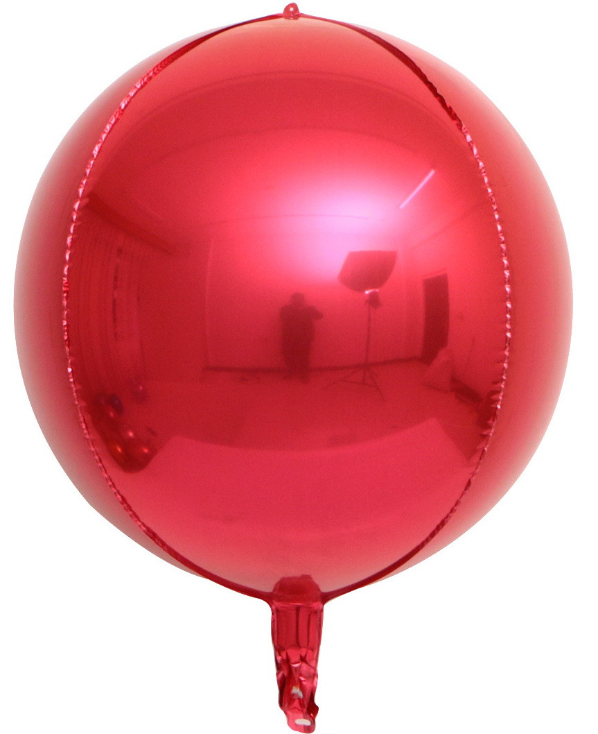 Фольгована кулька 4D сфера Червоний 22" (55 см) Китай, фото 1