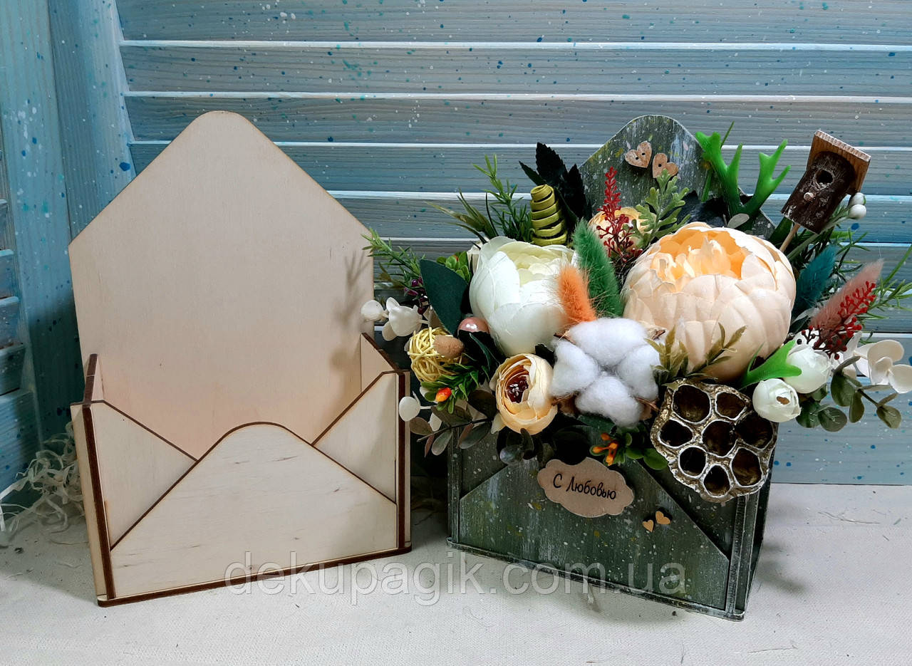 Підставка декоративна Конверт високий, не пофарбований, фото 1