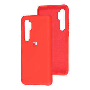Чехол Silicone case full для Xiaomi Mi Note 10 Lite Red