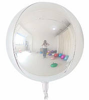 Фольгована кулька 4D сфера срібна 22" (55 см) Китай