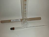 Комплект аереометр для цукру АЦ-3, діапазон 0-25 % з циліндром скляним 100 мл.