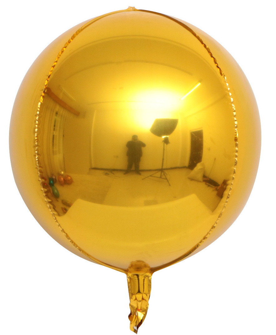 Фольгована кулька 4D сфера золото 22" (55 см) Китай