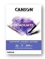 ''Блок белой бумаги для микс - техник Canson Graduate Mix Media White, 200 гр, А4, 21*29,7 см, 20 л 0110377