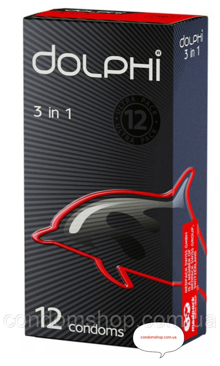 Презервативи Dolphi 3 в 1 точкові + ребристі +анатомічна форма #12.Висока якість!