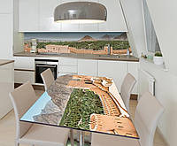 Наклейка 3Д виниловая на стол Zatarga «Крепость в пустыне» 600х1200 мм для домов, квартир, столов,