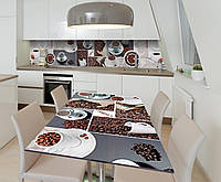 Наклейка 3Д виниловая на стол Zatarga «Кофейный коллаж» 650х1200 мм для домов, квартир, столов, кофейн,
